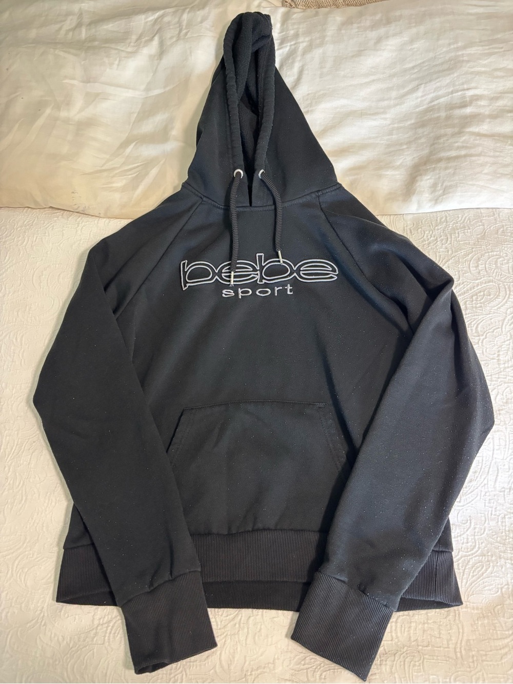 bebe Black Hoodie with White Logo